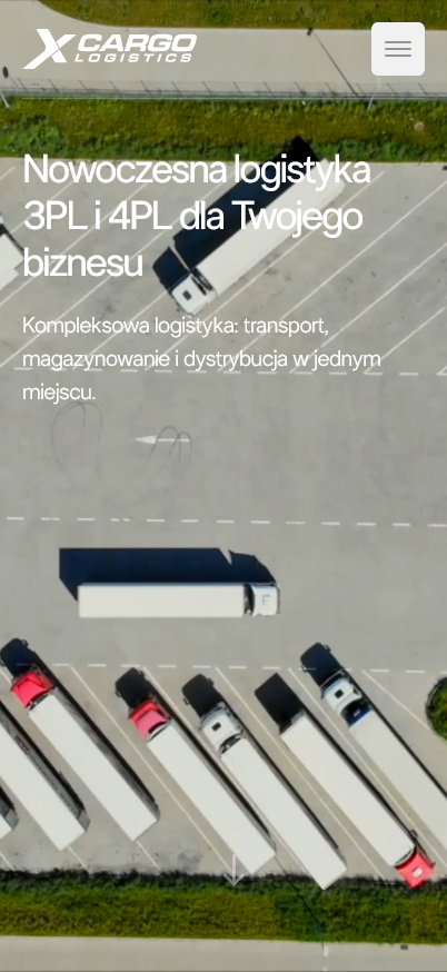 xCargo Logistics — widok mobile