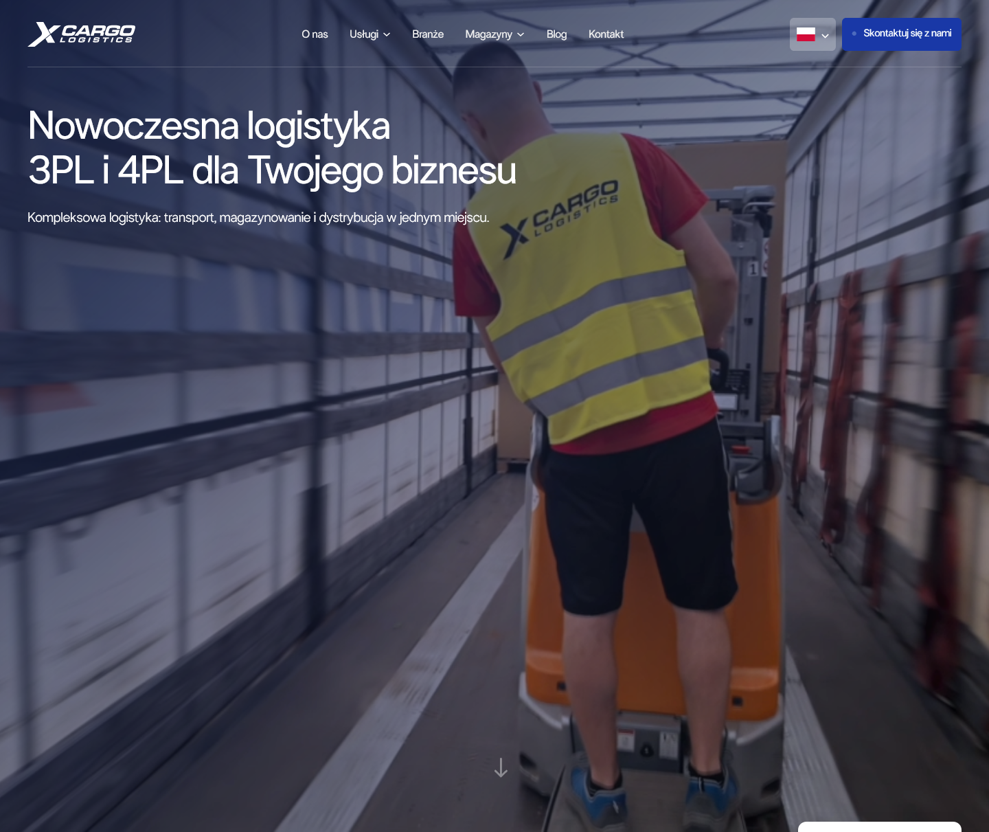 xCargo Logistics — widok desktop