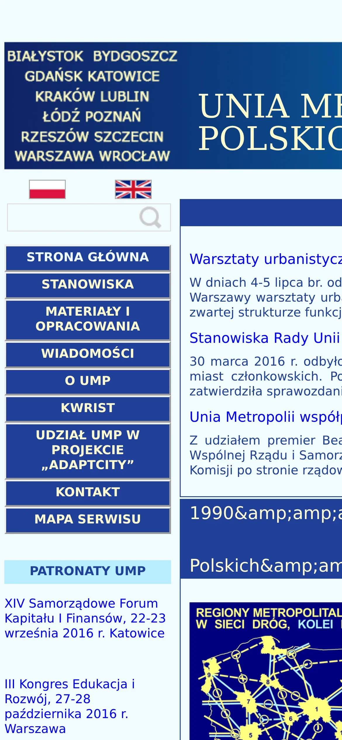Poprzednia strona na telefonie w 2016 r.: układ komputerowy ucięty na wąskim ekranie, menu boczne i treść wychodzą poza kadr
